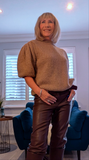 Jana Knit Jumper – Short Puff Sleeves in Soft Camel