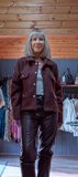 Collette Bouclé Jacket – Chocolate with Gold Button Detail