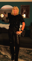 Anaise Sparkly Top Black Short Sleeve