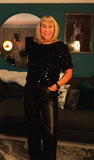 Anaise Sparkly Top Black Short Sleeve