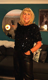 Anaise Sparkly Top Black Short Sleeve