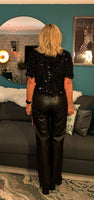 Anaise Sparkly Top Black Short Sleeve