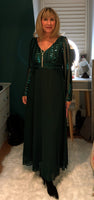 Robyn Sequin Dress  Emerald Green