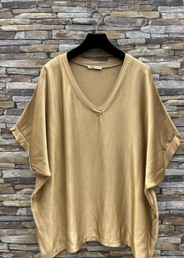 Sylvia Silky V-Neck Top – Chic Style with a Luxe Feel