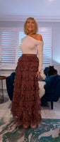 Holly Tulle Skirt – Caramel Layered Frilled Party Style