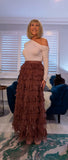 Holly Tulle Skirt – Caramel Layered Frilled Party Style