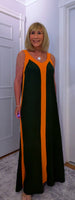 Helena Sleeveless  Maxi Dress – Magenta - Green - Ecru