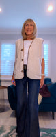 Suzy Bouclé Sleeveless Cardigan – Cream or Soft Camel