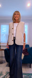 Suzy Bouclé Sleeveless Cardigan – Cream or Soft Camel