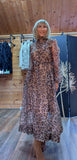 Leonie Leopard Print Sheer Dress – Lined with Sequins & Tie Belt