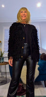 Arna Fringe Cardigan – Black or Olive Green Funky Knit