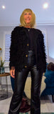 Arna Fringe Cardigan – Black or Olive Green Funky Knit