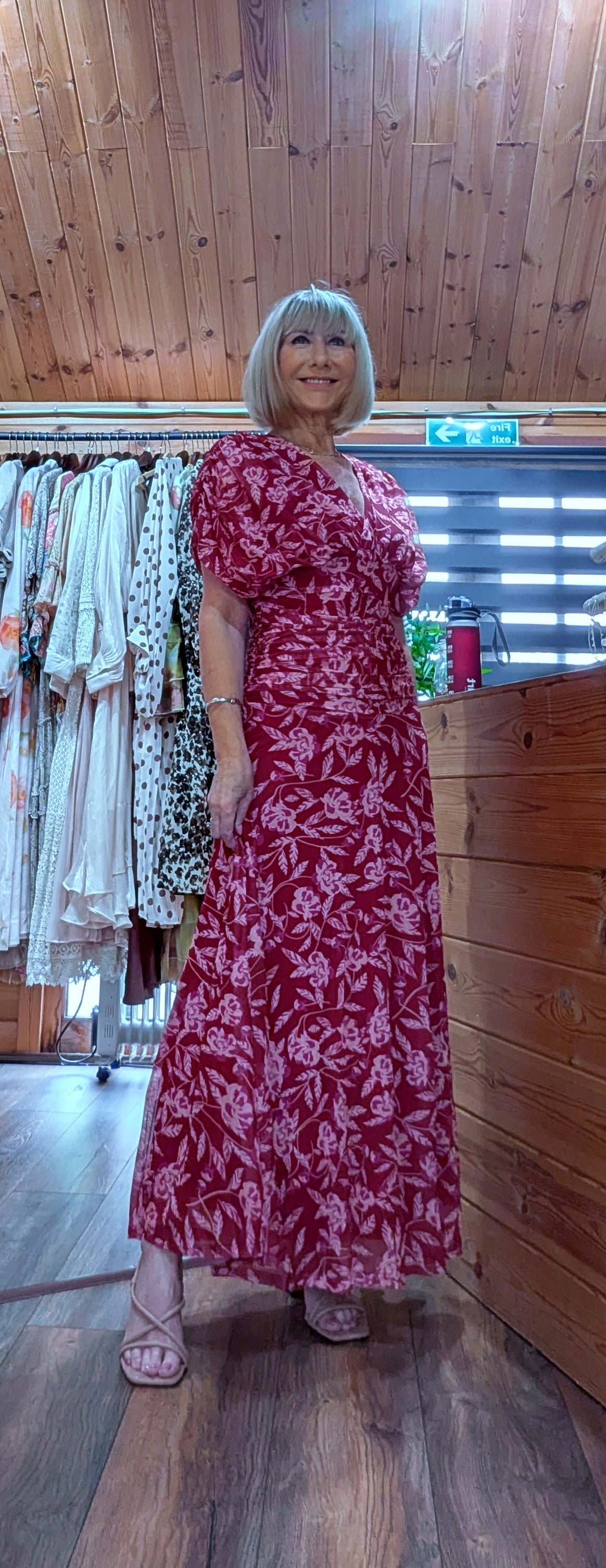 Valentina Floral Drape Maxi Dress – Summer  Dress