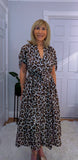 Libra Animal Print Shirt  Midi Dress