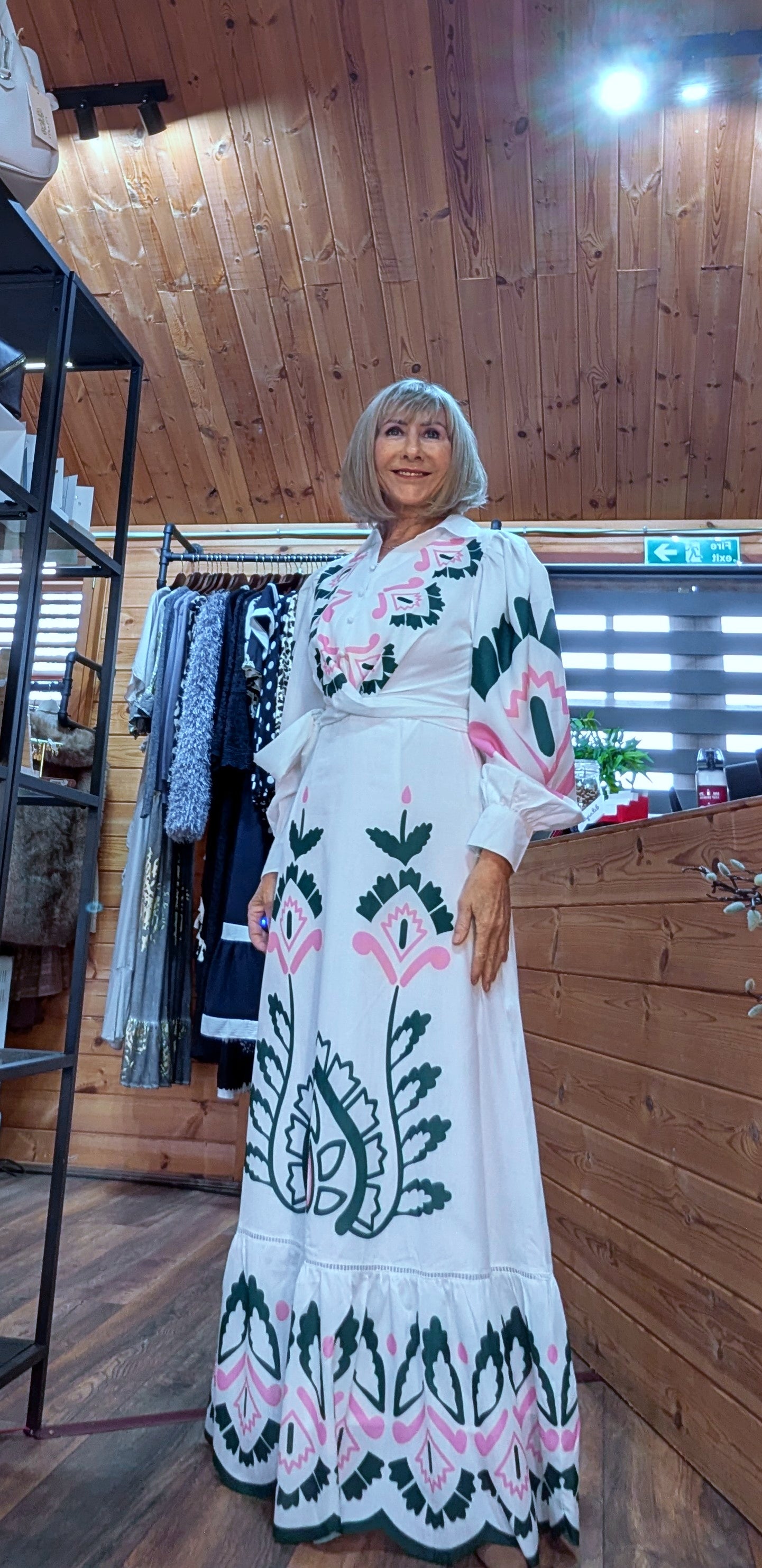 Josephine Shirt  Bold Print Dress with Tie Belt – Button-Up Summer Style