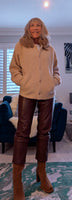 Judy Faux Fur Cotton Jacket- Soft Beige