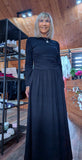 Isla Jersey Dress – Ruched Waist & Flared Skirt