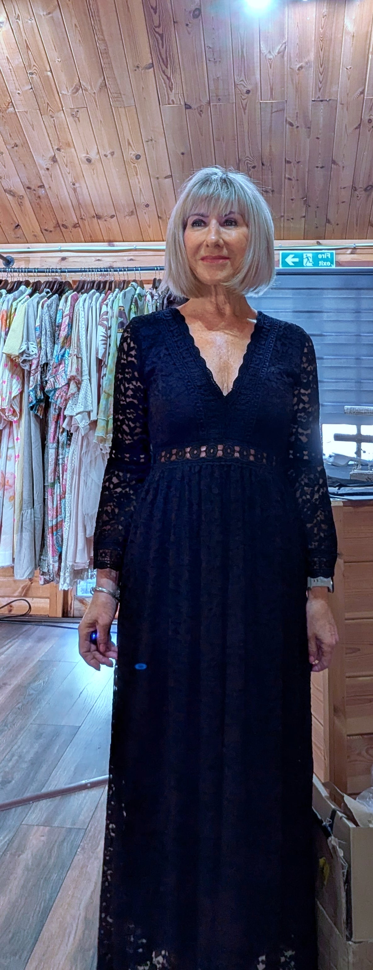 Black lace summer dress boho style
