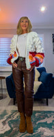 Lulu Chunky Cardigan with Balloon Sleeves & Bobble Detailing – Off White