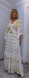 Julia White Bohemian Dress with Floral Embroidery