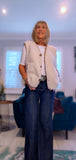 Suzy Bouclé Sleeveless Cardigan – Cream or Soft Camel