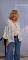 Lois White or Ecru Embroidered  Cotton Boho Blouse