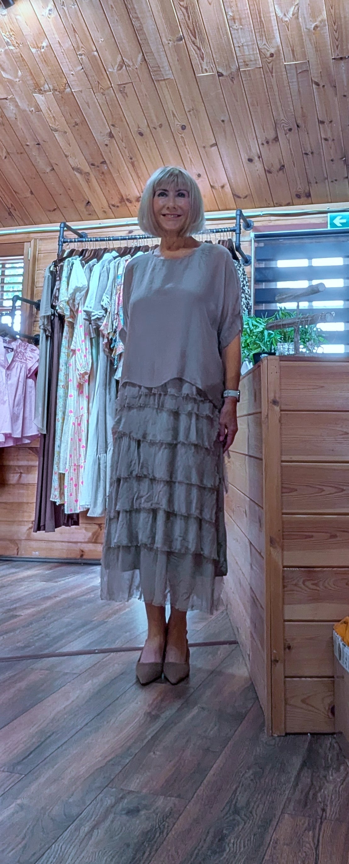 Special occasion layered silk dress UK
