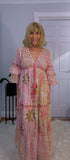 Clara Pink Boho Maxi Dress – Embroidered, Sequinned, 100% Cotton