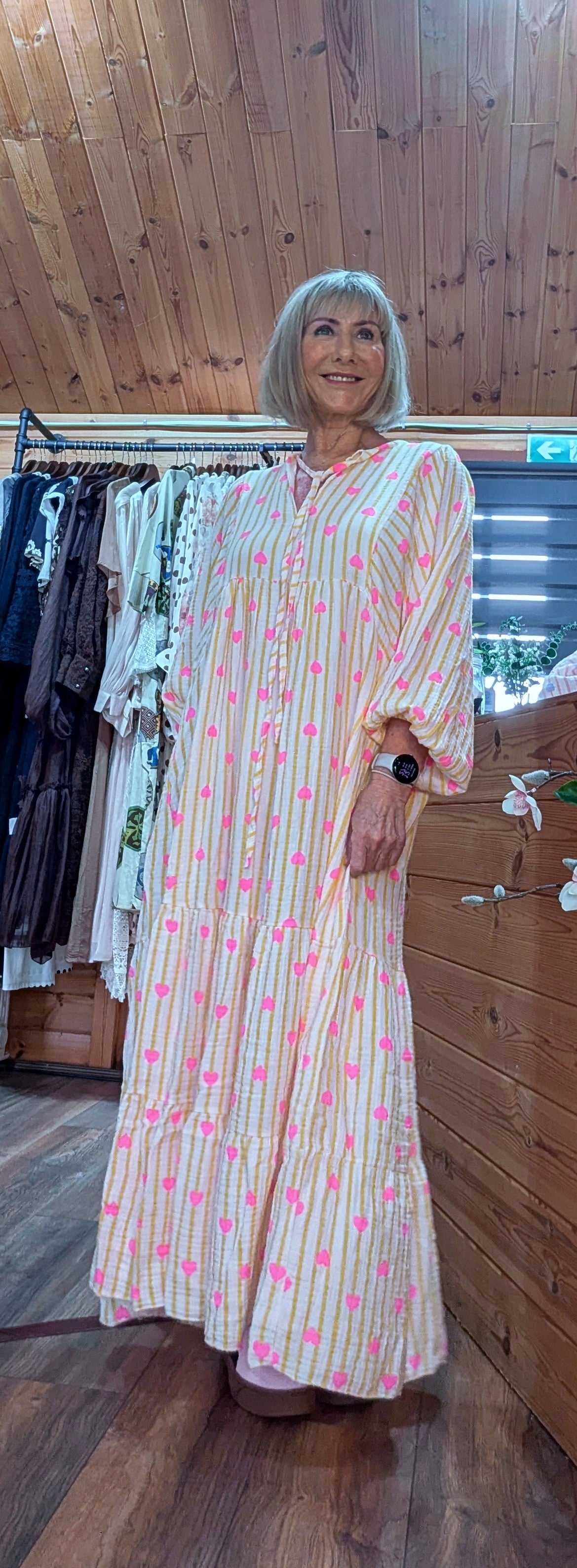 Cassie Cotton Boho Maxi Smocked  Dress in Lemon
