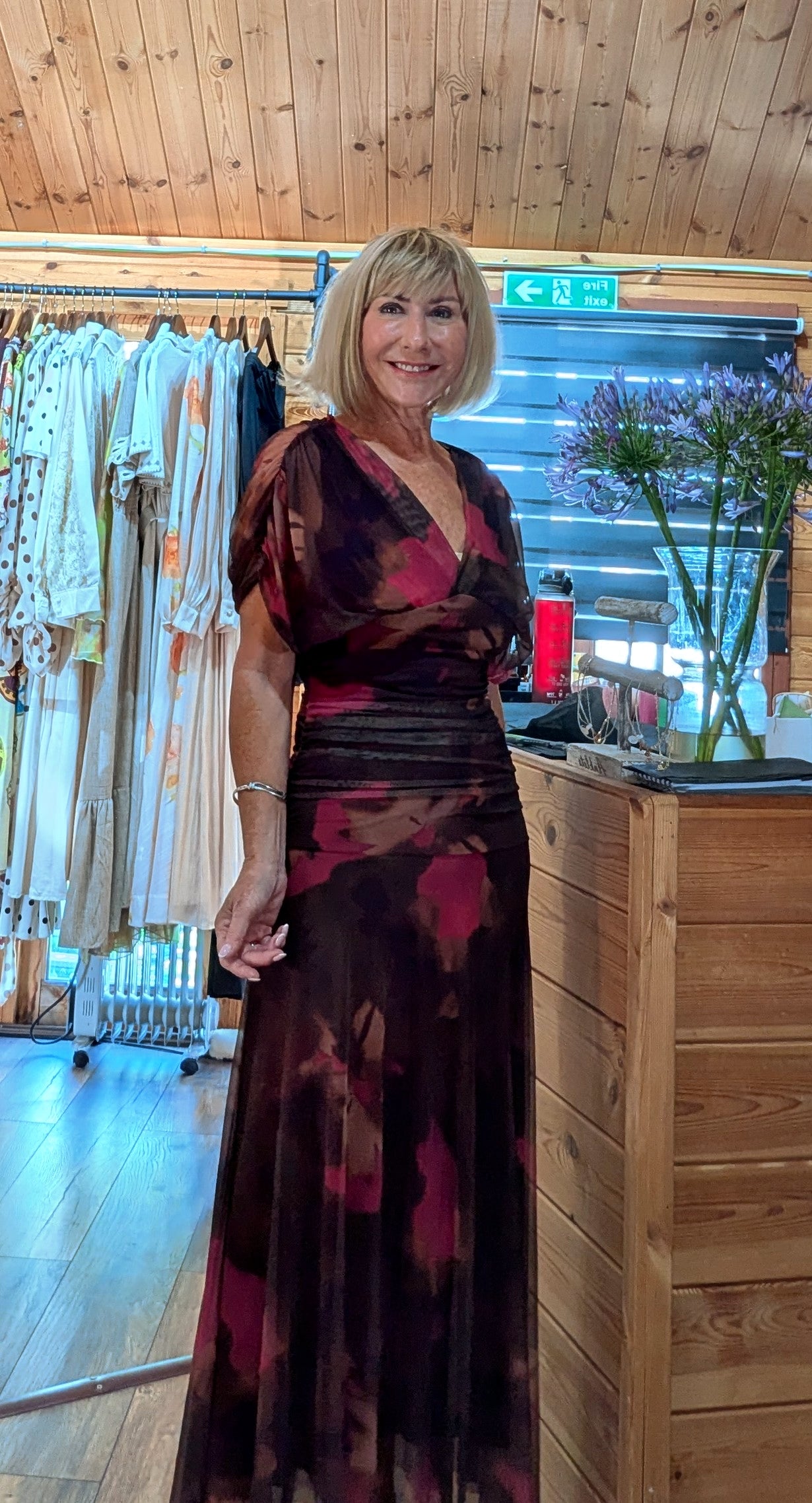 Emilie Floral Drape Maxi Dress –  Occasion Dress