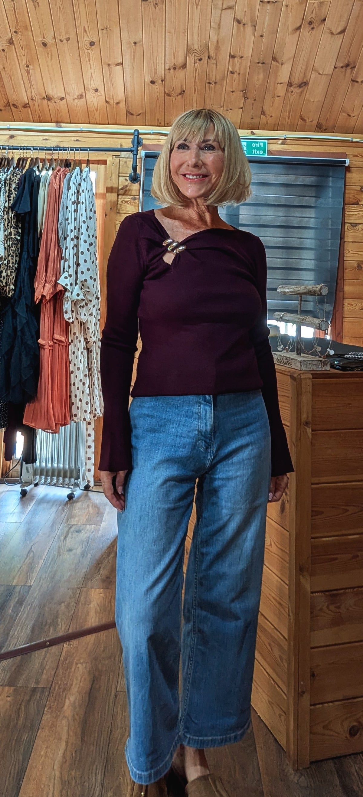 Purdy Asymmetric Neckline Knit Top