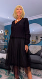 Posy Set – Embossed Cardigan & Babydoll Slip with Tulle