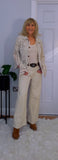 Magna Crochet Knit – Collared Summer Cardigan in Beige