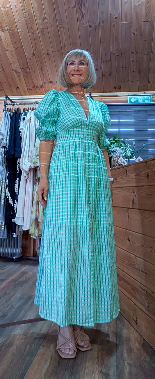 Wanda Bohemian  Green  Midi Dress – Cottage Core Style