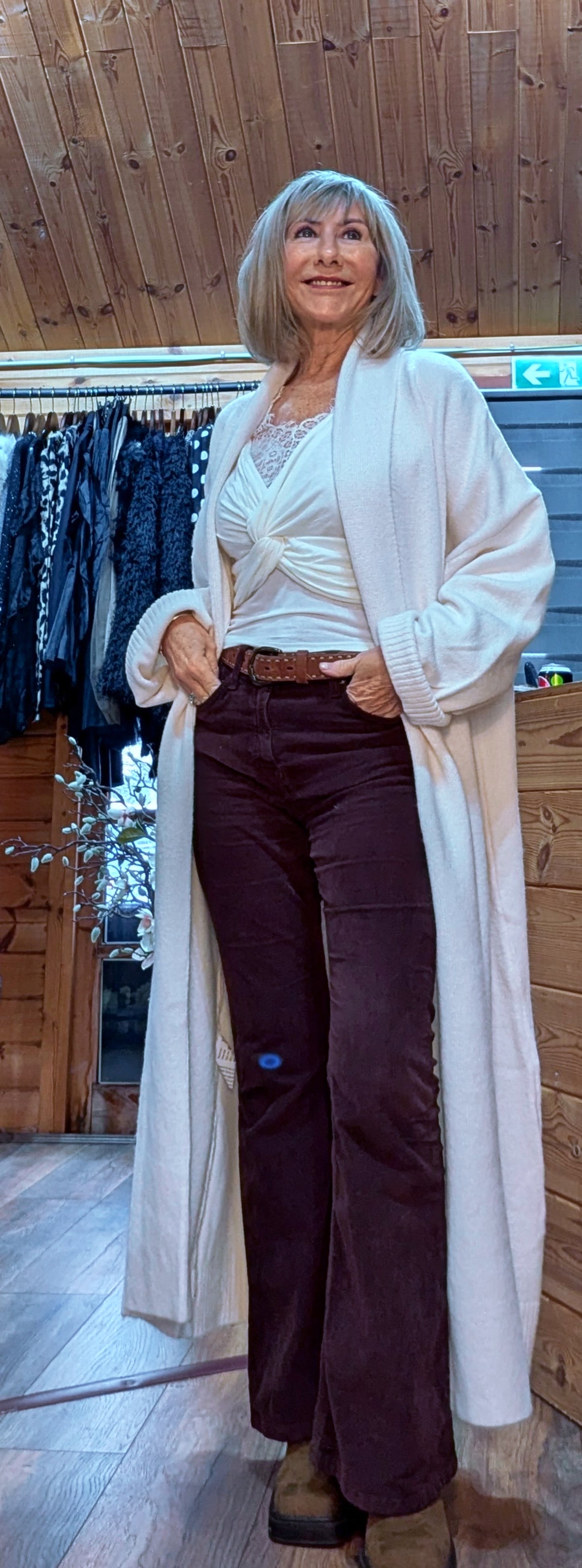 Lara Chunky Oversized Long Cardigan- Ivory