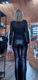 Audrey Sheer High-Neck Top – Velvet Bust with Sequin Detail