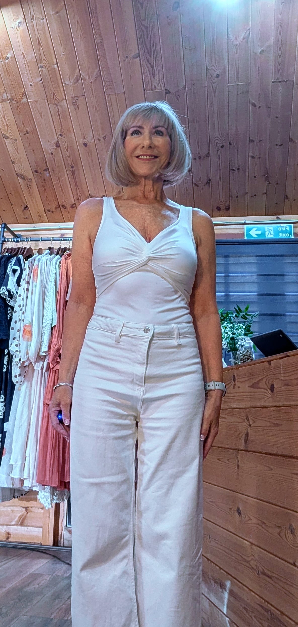  White Twist Bust Fitted Bodysuit 