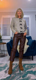 Maple Taupe Sweater with Bows & Frill Detailing – Front or Back Wear