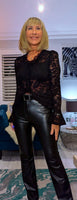 Florence Lace Top – Elegant Lace Detail with Flared Cuffs