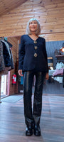 Gayle Jewel Button Cardigan –  Black