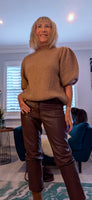 Jana Knit Jumper – Short Puff Sleeves in Soft Camel