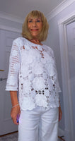 Tara Crocheted Floral Top – 100% Cotton Boho  Layer