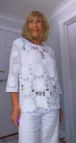 Tara Crocheted Floral Top – 100% Cotton Boho  Layer