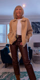 Judy Faux Fur Cotton Jacket- Soft Beige