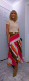 Dotty Linen Look Midi Skirt – Fuchsia - Petite