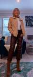 Judy Faux Fur Cotton Jacket- Soft Beige