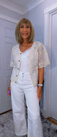 Mindy Crochet Cardigan – Vintage Puff Sleeve Knitwear
