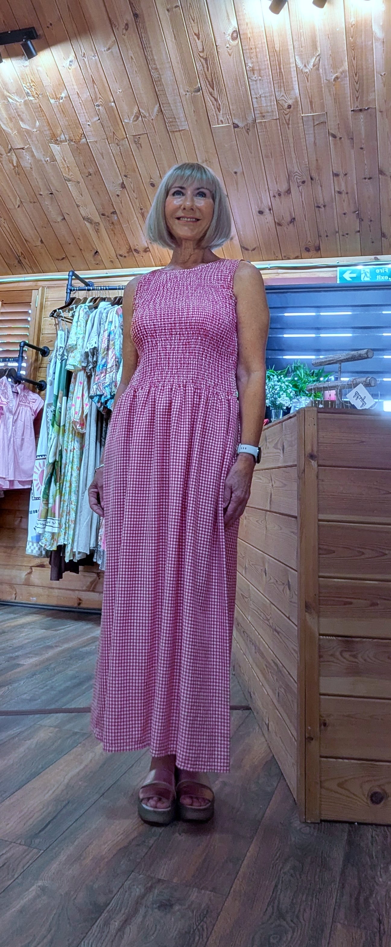 Gingham cottage core dress 