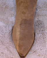 Cassidy Faux Suede Cowboy Boots – Soft Camel Western Style