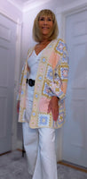 Gigi Crochet Cardigan – Pink, Blue & Beige